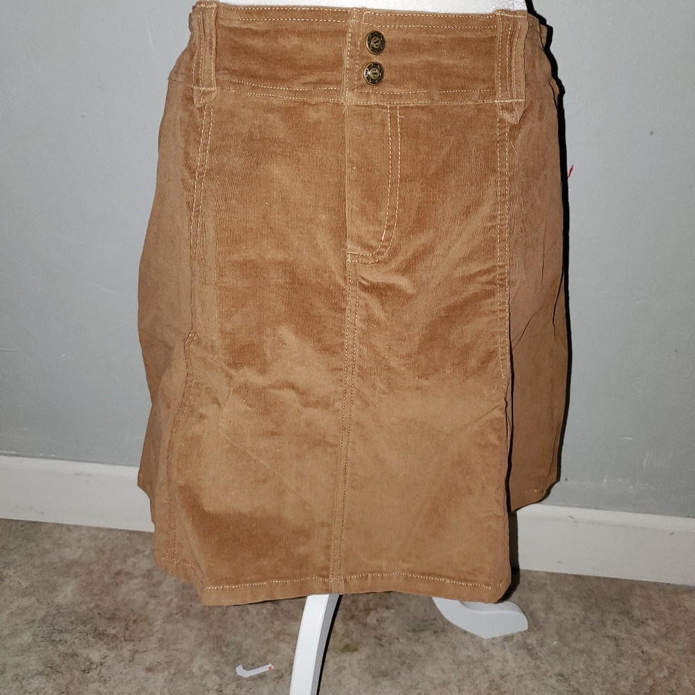Sahailie Cascade Corduroy skirt in brown - Picture 3 of 6